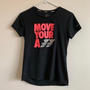 Nike Dri-Fit "Move Your A$$" Short Sleeve Running Shirt, Size M